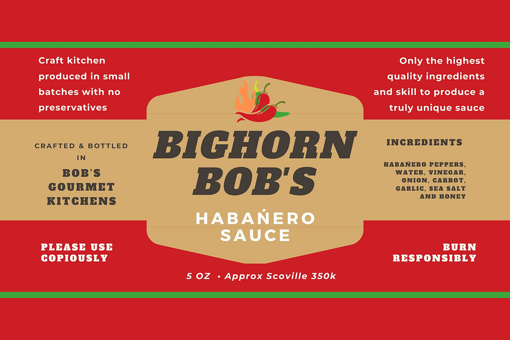 hotsauce bottle label